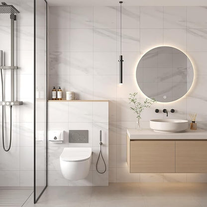 Peel and Stick Backsplash Tiles 20 Sheets 12''x12'' PVC Self Adhesive Wall Tiles Back Splash Wall Panels Stick on Backsplash for Kitchen Bathroom Laundry Room, White