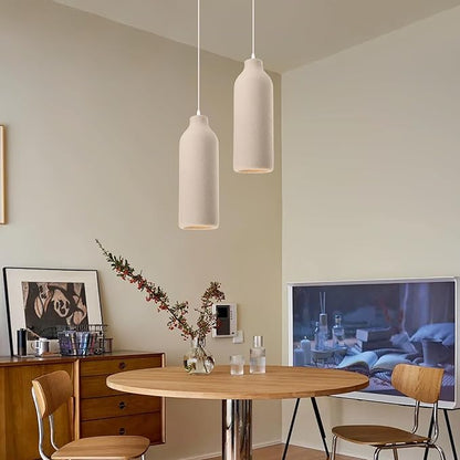 JAYMP Wabi Sabi Pendant Light for Dining Room Kitchen Island Light Hallway Restaurant Hanging Lamp E26 Base Japanese Style Wine Bottle Shape Lighting Fixture, 1 Pack (Light Brown,B Shape, D18×H50cm)