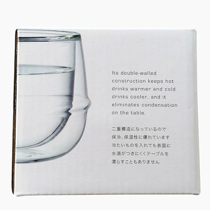 KINTO 23108 KRONOS Double Wall Wine Glass, 8.5 fl oz (250 ml), Heat Resistant Glass, Microwave and Dishwasher Safe, Gift, Present