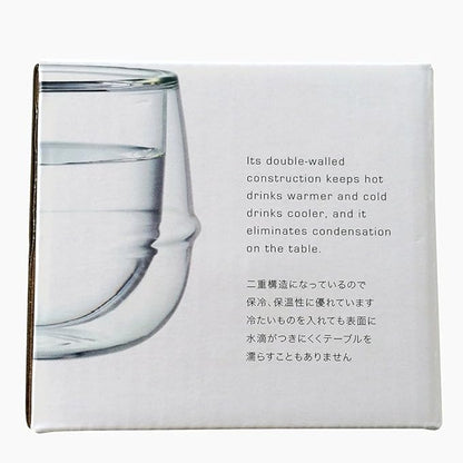 KINTO 23108 KRONOS Double Wall Wine Glass, 8.5 fl oz (250 ml), Heat Resistant Glass, Microwave and Dishwasher Safe, Gift, Present