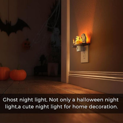 L LOHAS LED Halloween Night Light,Ghost Campfire Nightlight,Campfire Flickering Night Lights Plug into Wall,Halloween Decorations for Kids Adults