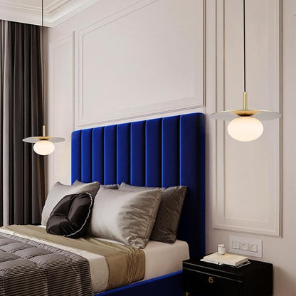 Modern Globe Pendant Lighting Set of Two Milky White Glass Shade Brass Gold Farmhouse Pendant Light 11.81" Dome Industrial Hanging Ceiling Light Fixture Kitchen Island Dinning Room Bedroom