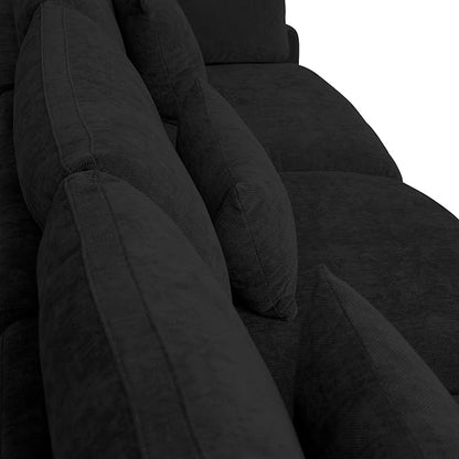Cloud Couch Modular Sectional Sofa,119.29" U Shaped Couch, Oversized Down Filled Convertible Wide Seater,3 Seater with 2 Ottomans for Living Room Set, Covers Washable&,Black