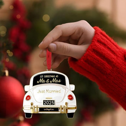 Wedding Gifts for Couples 2025,Mr and Mrs Gift for Newly,First Christmas Married Ornament 2025,Bridal Shower Gift for Bride