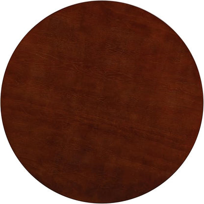 NTC Summit 47 Inch Modern Design, Round Dinner Table for Dining Room, Living Room Furniture, Effortless Assembly, Dark Walnut