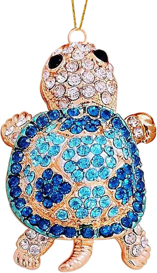 Sea Turtle Ornament,Rhinestone Turtle Christmas Tree Ornaments,Beach Themed Christmas Ornament,Ocean Ornaments 2025,Sea Turtle Gifts for Women