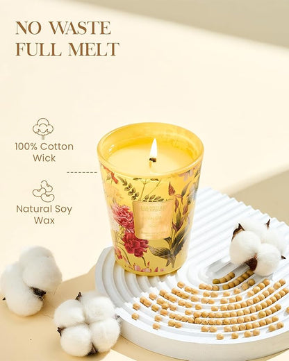 M&SENSE Orange Goji Scented Natural Soy Wax Candle, 14.1oz 60 Hours Long Lasting Slow Burning, Aromatherapy Fall Winter Candle for Stress Relief Home Decor