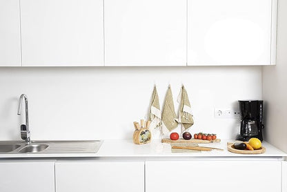 SMYRNA TURKISH COTTON Herringbone Series Kitchen Dish Towels Pack of 6, Machine Washable Wash Cloths, Ultra Soft, Absorbent, Prewashed and Quick Dry Turkish Dish Towels, 12x12 Inch (Yellow)