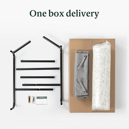 ZINUS Ada Sling Accent Chair, Metal Framed Armchair with Shredded Foam Cushioning, Light Grey