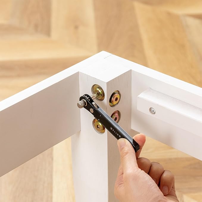 Mellow Naturalista Classic 12 Inch Solid Wood Platform Bed with Wooden Slats, Twin XL, White