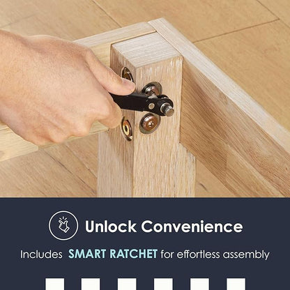 Mellow Naturalista Classic 12 Inch Solid Wood Platform Bed with Wooden Slats, Full, White Wash