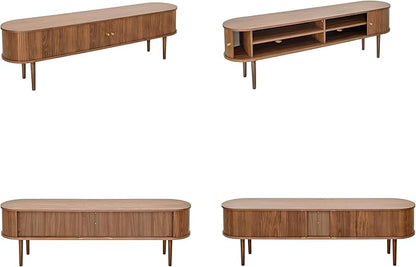 WERMO 71’’ TV Stand with Storage and Shelves for 65-75 inch TV. Wood Entertainment Center with Doors for Living Room and Bedroom, Mid Century Modern Console Table, Television Stand (Walnut)