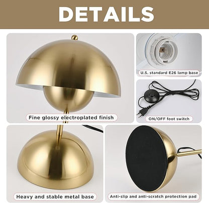 COSYLUX Modern Floor Lamp for Living Room, Industrial Tall Standing Lamp for Bedroom, Metal Shade Reflecting Light Reading Floor Lamp for Office, Nursery Room, Corner(Copperish-Gold)