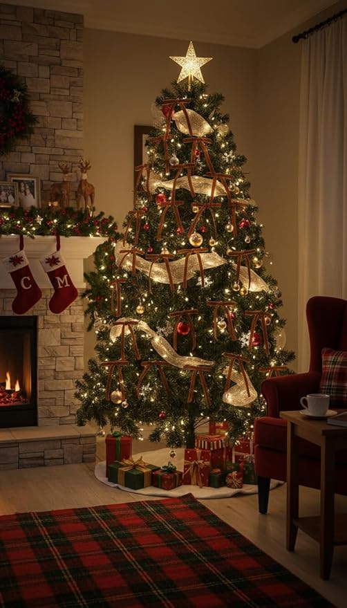 AYGXU 30pcs Velvet Bows for Christmas Tree Decorations,Twist tie Bows,Vintage Christmas Bow Decor,premade Bow for Gift Wrapping,Table,Garland,Fireplace Decor.Brown(5/8" W,5.1 * 7in)