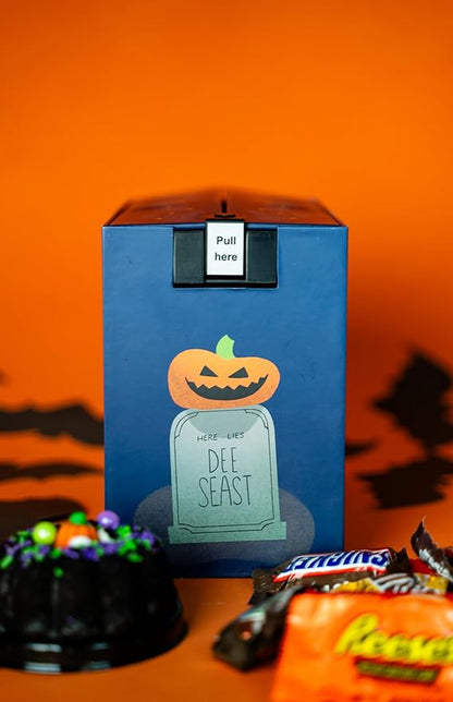 Send A Cake Haunted House Halloween Box with Flying Bat & Candy Kaboom – 3" Chocolate Witch Cauldron Cake – Fun Halloween Treat Delivery for Kids & Adults