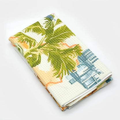 Eunzel Kitchen Tea Towel Quick Dry Microfiber Absorbent Dish Towels with Hanging Loop, Island