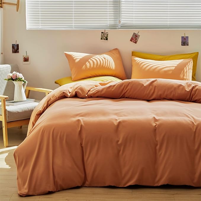 Pureant Peach Comforter Sets Full Grapefruit Color Bedding Comforters for Women Girls Luxurious Orange Pink Aesthetic Quilts Adults Teens Solid Coral Pink Modern Candy Bed Pure Peachy Pink Blankets