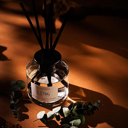 U.96 Luxury Reed Diffuser - Lemongrass, Eucalyptus & Amber | 100% Natural Essential Oils | Calming & Refreshing Fragrance | Long-Lasting Aromatherapy for Home, Office & Bathroom (5oz | Up to 5 Months)