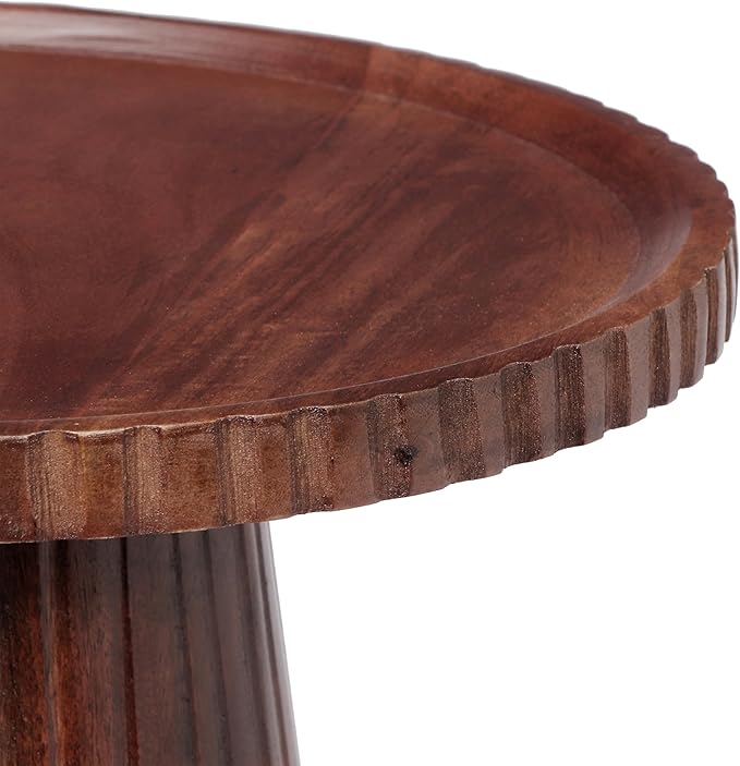 Christopher Knight Home Darvi Wooden Small End Table, Indoor Round Side Table with Drum Base, Mid Century Modern Coffee Table Round for Living Room, Modern Accent Table, Honey