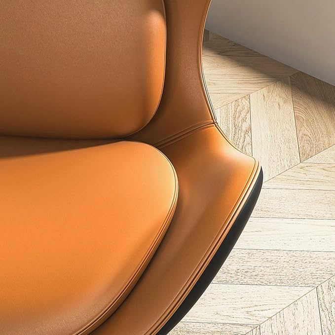 homary PU Leather Modern Wingback Accent Chair for Living Room Patio High-Density Foam Durable Metal Legs
