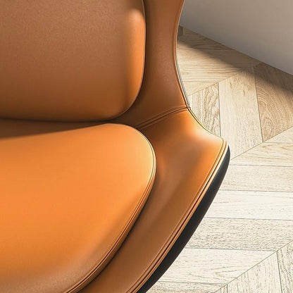 homary PU Leather Modern Wingback Accent Chair for Living Room Patio High-Density Foam Durable Metal Legs