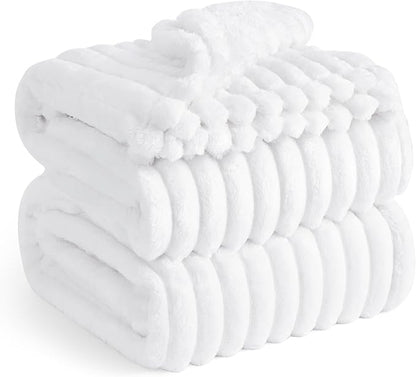 Bedsure GentleSoft White California King Size Blanket for  - Cozy Soft Blankets for Women, Cute Small Fleece Throws for Girls, Birthday Gifts for Women, White, 102x96 Inches