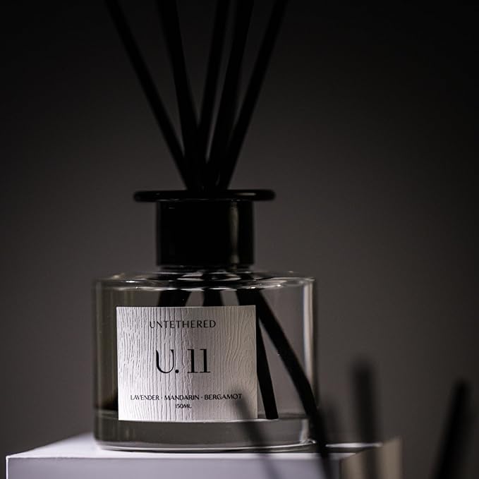 U.11 Luxury Reed Diffuser - Lavender, Mandarin & Cedarwood | 100% Natural Essential Oils | Calming & Refreshing Fragrance | Long-Lasting Aromatherapy for Home, Office & Bathroom (5oz | Up to 5 Months)