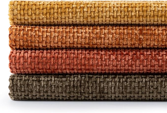 MIULEE Pack of 4 Fall Orange/Yellow Throw Pillow Covers 20x20 Inch Halloween Soft Decorative Chenille Pillows Farmhouse Accent Cushions for Boho Home Decor Spring Bedroom Living Room