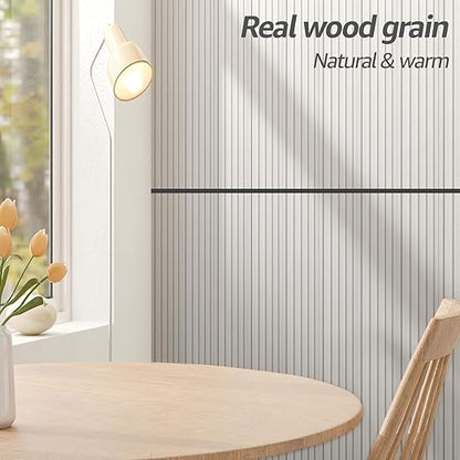 Art3d WPC Wainscoting Panels, 16-Pack 48 x 6 Inch 3D Wall Accents for Interior Wall Decor, Living Room, Bedroom, White