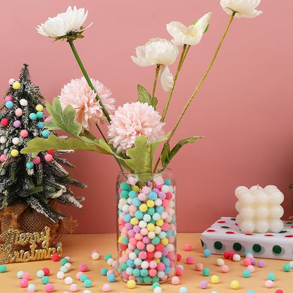 SEPGLITTER Pom Poms Balls, 1000 Pieces 1 cm Pastel Pom Poms for Holiday Crafts Making DIY Miniature Decorations Accessories