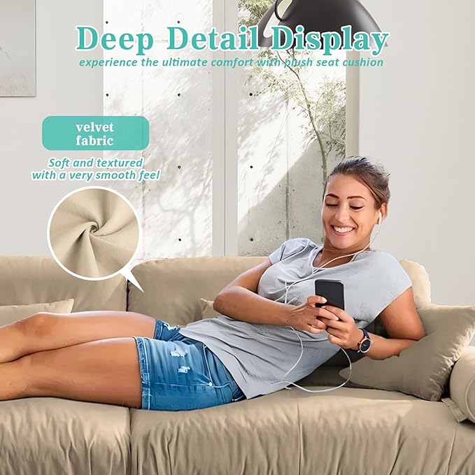 SoarFlash Sectional Sofa Couch, U Shaped Modern Sofa with Solid Wood Legs, Couches Sofas for Living Room Apartment, Comfortable Small Couches for Apartment, Brown