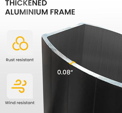 10 X 13 FT Cantilever Patio Umbrella with Base Included Outdoor Heavy Duty Double Top Windproof Rectangle Offset Umbrellas with 360-degree Rotation for Pool Deck Backyard, Black