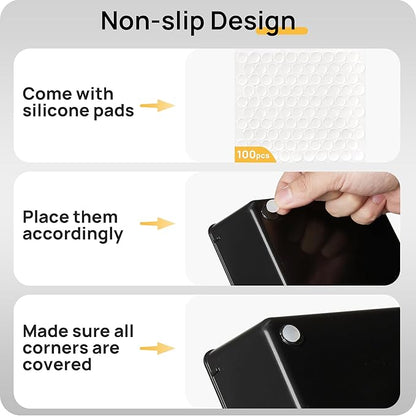 Vtopmart 25 PCS Desk Drawer Organizers Set, 4-Size Versatile Plastic Drawer Organizer Desk Accessories Office Organizers and Storage, Bathroom, Makeup, Vanity, Black