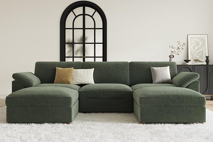 EASE MOOSE Oversized Modular Sectional Sofa, Extra Large L Shape Sectional Cloud Couch,Comfty Deep Modular Sofa with Ottoman for Living Room