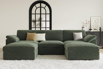 EASE MOOSE Oversized Modular Sectional Sofa, Extra Large L Shape Sectional Cloud Couch,Comfty Deep Modular Sofa with Ottoman for Living Room