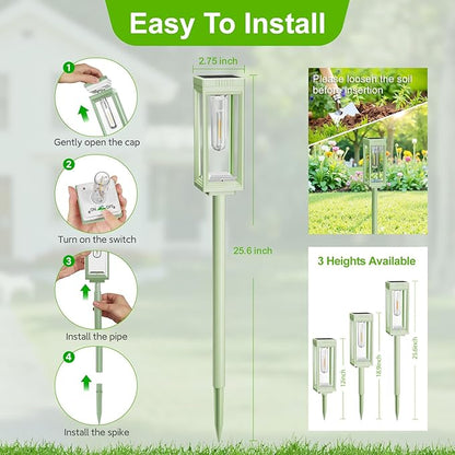 8 Pack Solar Pathway Lights Outdoor, Bright Solar Lights Outdoor Waterproof, Auto On/Off, 15+ Hours Runtime, Garden Lights Solar Powered Lighting for Pathway Yard Garden Walkway, Warm White