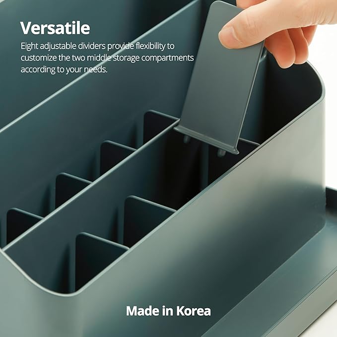 BLUE GINKGO Desk Organizer – Korean-Made Office Storage for Pens, Notes, Mail, and Supplies (Green)