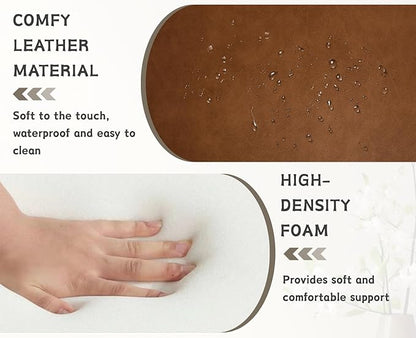 CIMOTA 49 Inch Modern Entryway Bench, Upholstered Bedroom Bench with Solid Wood Frame, Y-Shaped Foot, Comfy Ottoman for Bedroom End of Bed/Hallway/Living Room/Indoor, PU Brown