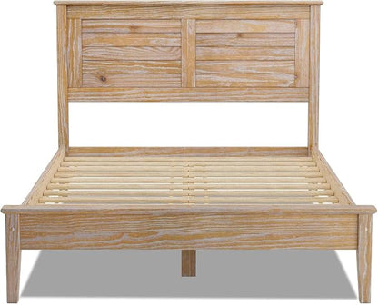 Grain Wood Furniture Greenport Solid Wood Platform Bed, Queen Size, Brushed Driftwood