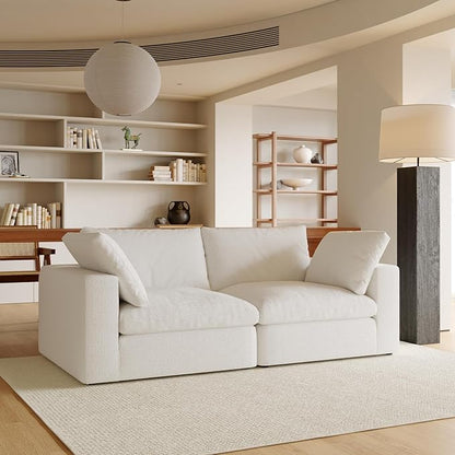Acanva Oversized Modular Sectional Cloud Couch, Free Combination Minimalist Sofa with Shredded Latex Filled Cushion and Removable Slipcovers for Living Room, Apartments, Home Office, Corner Piece