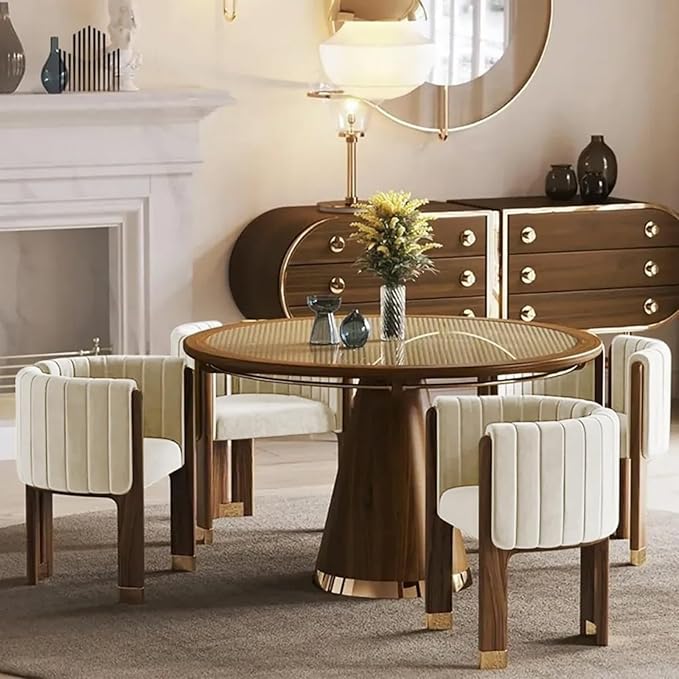Velvet Fluted Accent Chair for Living Room with Wood Frame, High Resilience Foam, Elegant Modern Armchair (Beige)