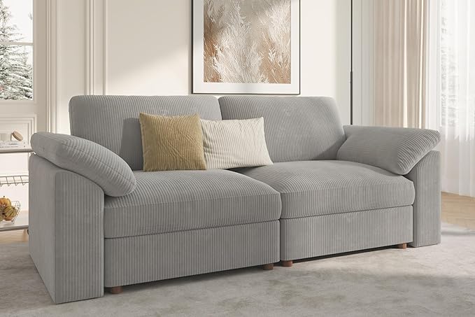 EASE MOOSE Modern Loveseat Sofa for Living Room, Comfty 2 Seat Solid Wood Frame Sofa, FSC Certified Modern Deep Seat Couch