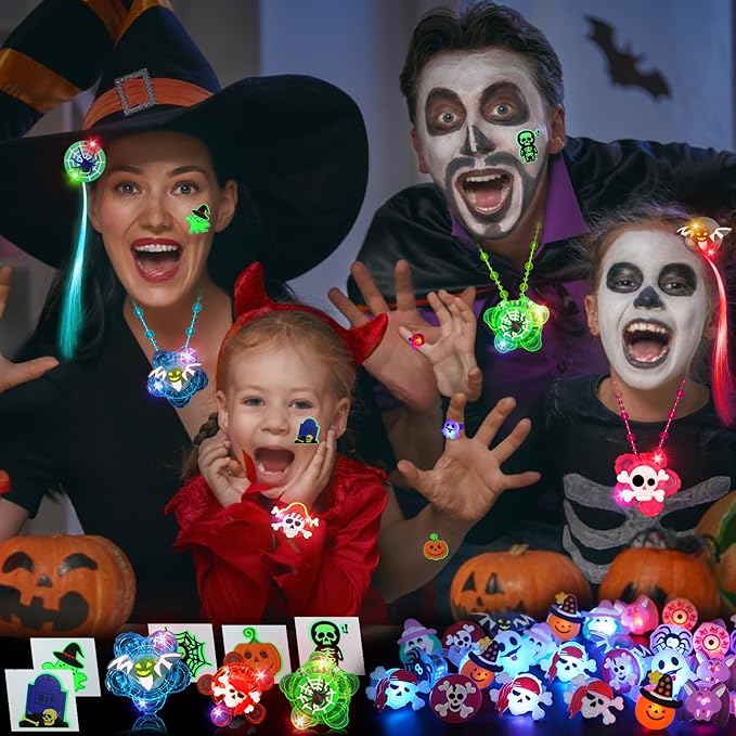 Halloween Party Favors for Kids, 84 Pack Glow in the Dark Toys Halloween Toys Bulk for Halloween Party School Classroom Prizes Goodie Bags Trick or Treats Gifts