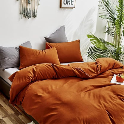 Pureant Burnt Orange Comforter Set California King 3Pcs Terracotta Bedding Comforter Sets Rust Cal King Comforter Cotton for Women Girls Soft Boho Caramel Comforter Sets Reddish Orange Blankets