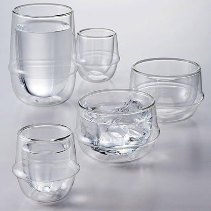 KINTO 23108 KRONOS Double Wall Wine Glass, 8.5 fl oz (250 ml), Heat Resistant Glass, Microwave and Dishwasher Safe, Gift, Present