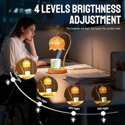 GEEZO Fragrance Candle Warmer Lamp，Electric Candle Warmer with Timer & Dimmer，Mom Christmas Birthday Gifts for Women, House Warming Gifts New Home Bedroom Decor