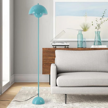 COSYLUX Modern Floor Lamp for Living Room, Industrial Tall Standing Lamp for Bedroom, Metal Shade Reflecting Light Reading Floor Lamp for Office, Nursery Room, Corner(Turquoise Blue)