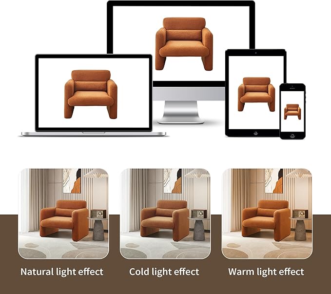 33.86" Accent Chairs, Modern Sherpa Fabric Armed Chair Comfy Upholstered Armchair Leisure Single Sofa Chair with a Waist Pillow for Bedroom, Office and Living Room