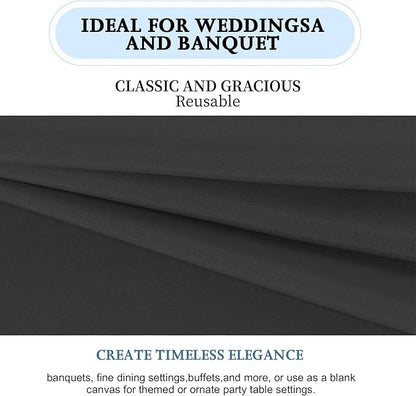 6 Pack Black Table Cloth Rectangle Table 60 x 126 Inch Tablecloths for 6 Foot Rectangle Tables. Stain and Winkle Resistant Polyester Washable Table Cloths for Parties Wedding Dining