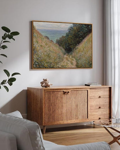 ARPEOTCY Framed Canvas Wall Art Prints, 24×36 Inch, Vintage Monet Prints for Wall Decor, Large Hanging Art for Bedroom, Living Room, Bathroom, Office